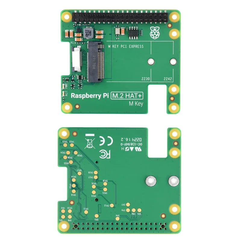 Официальная Raspberry Pi 5 M.2 HAT Gen2 Gen3 NVME SSD 2230/2242 Размер M ключ PCI Express GPIO Плата расширения
