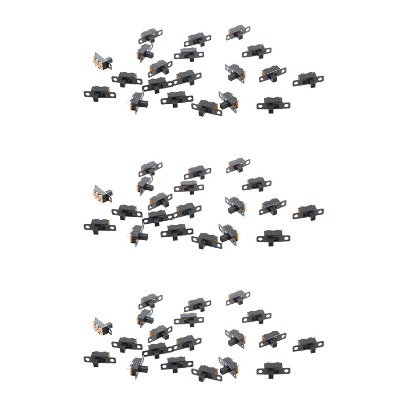 

JFBL Hot 60Pcs 5V 0.3 A Mini Size Black SPDT Slide Switch For Small DIY Power Electronic Projects