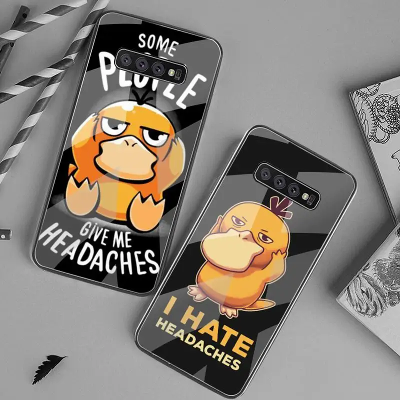 

Pokemon Psyduck Phone Case Tempered Glass For Samsung S20 Ultra S7 S8 S9 S10 Note 8 9 10 Pro Plus Cover