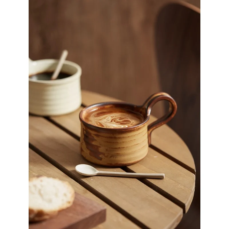 

Japanese-Style Retro Stoneware Good-looking Water Cup Ceramic Coffee CupinsWind Male And Female Cute Breakfast Mug Customization