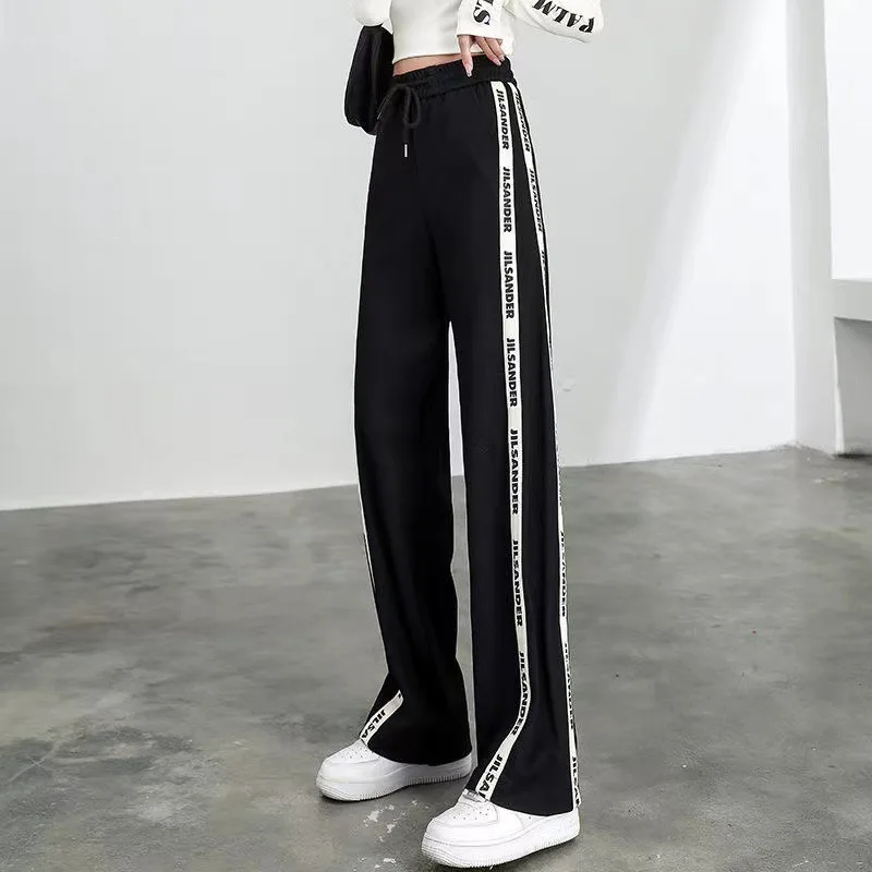 

2023 Y2k Fashion Harajuku Streetwear Straight Wide Leg Female Trousers Korean Women High Waist Loose Sweatpants Joggers Pants