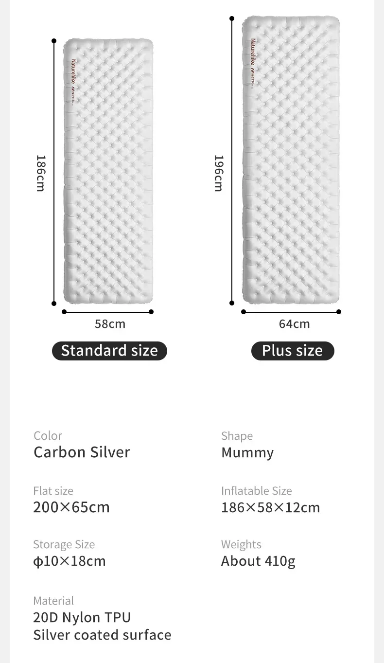 Naturehike R8.8 сверхлегкий спальный коврик для кемпинга надувной уличный