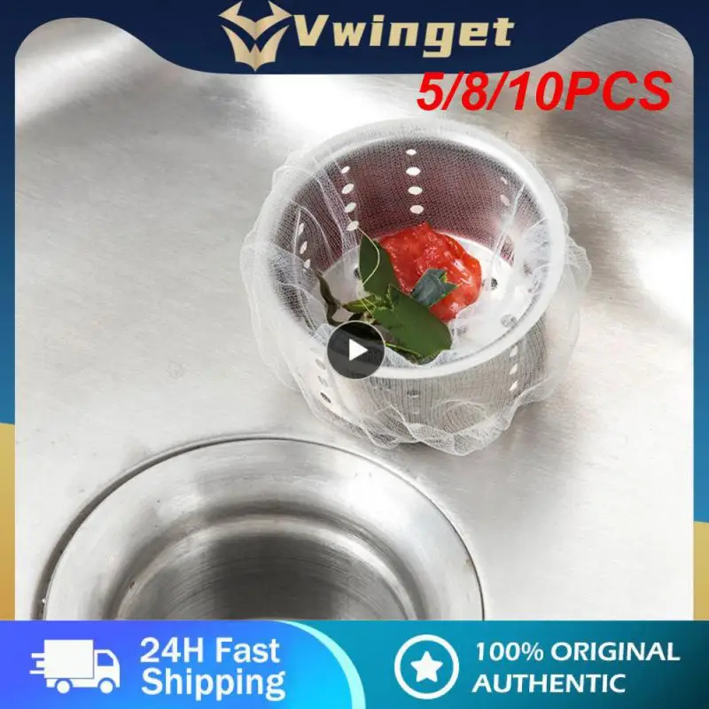 

5/8/10PCS White Water Filtering Net High Quality Kitchen Sink Garbage Net Elastic Effective Flume Filter 100 Pieces Pool Screen