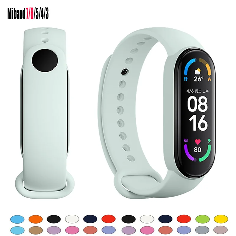 

Silicone Strap for Xiaomi Mi Band 8 6 5 4 3 Sport Wristband Bracelet MiBand 3 4 band5 miband 7 strap Belt Smartwatch Accessories