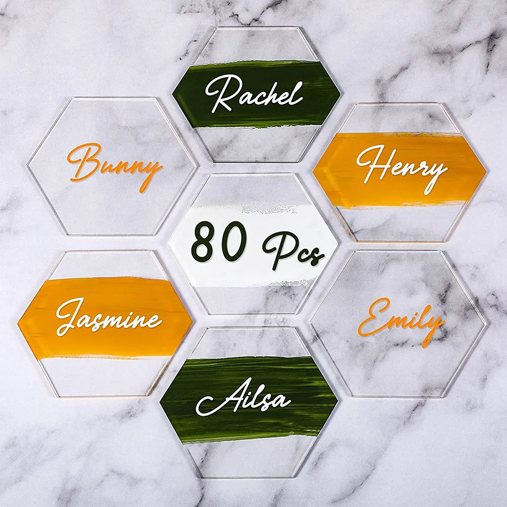 Прозрачная акриловая визитница для свадьбы банкета пустые шестигранные