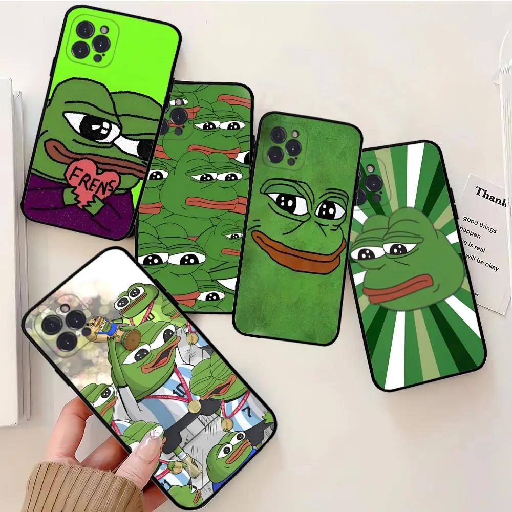 Симпатичный чехол для телефона F-Frogs грустный P-Pepe силиконовый мягкий iphone 15 14 13 12 11