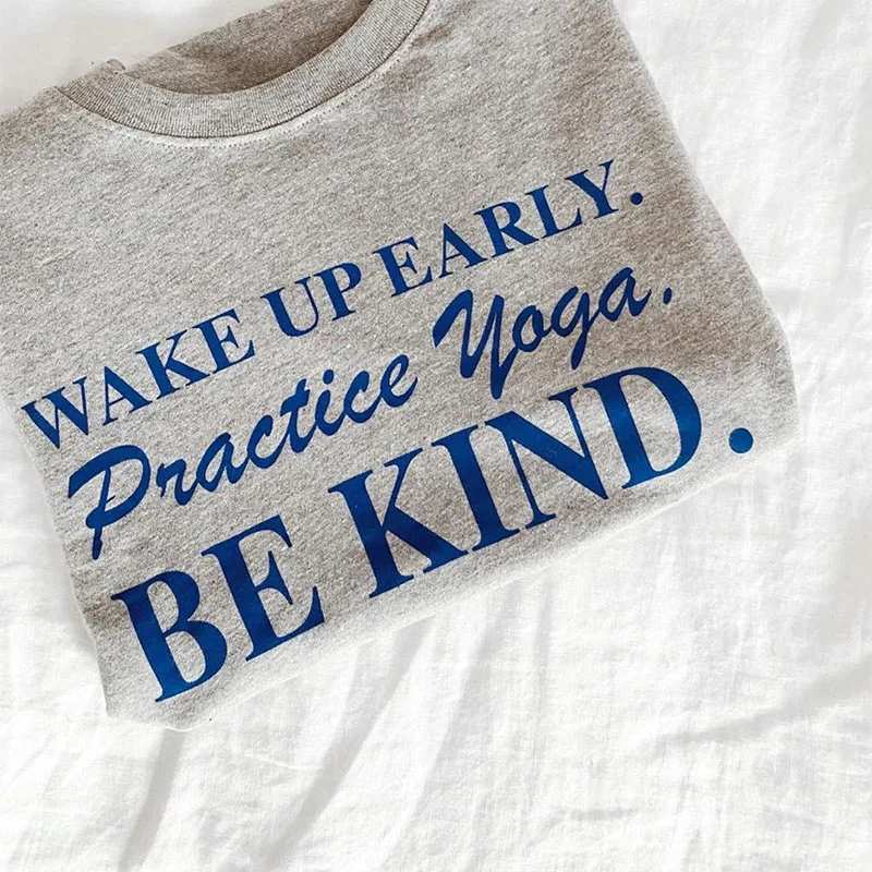 

Wake Up Early Letters Printing Women Summer Y2K Short Sleeve Tops Tees Cotton Loose Casual Basic T Shirts KPOP Aesthetic Shirts