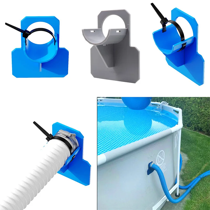 2PCS Swimming Pool Pipe Holder Mount Supports  30-38mm for Intex Bestway Ground Hose Outlet with Cable Tie piscinas kids adults