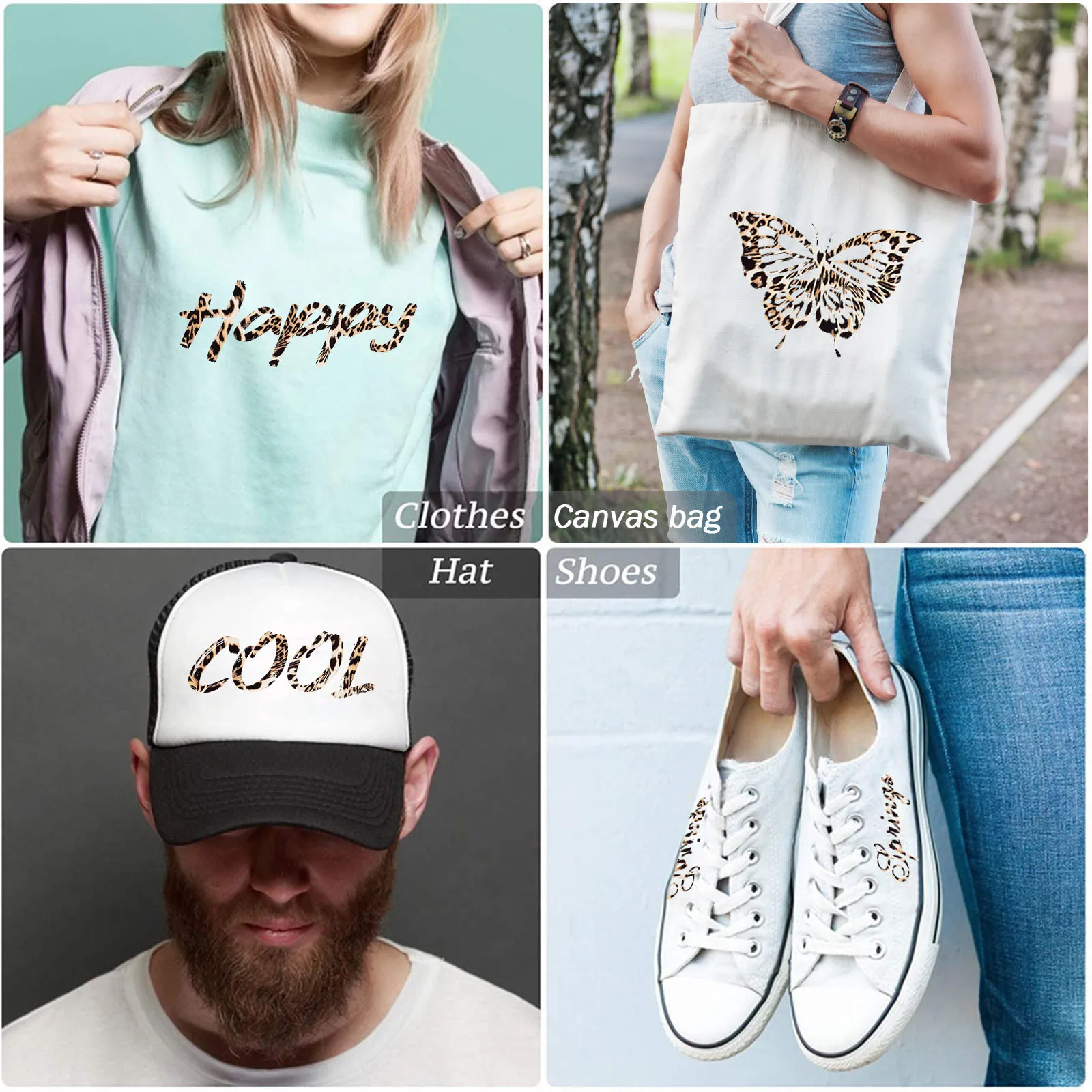 5 шт. переводная виниловая клейкая пленка с леопардовым принтом |