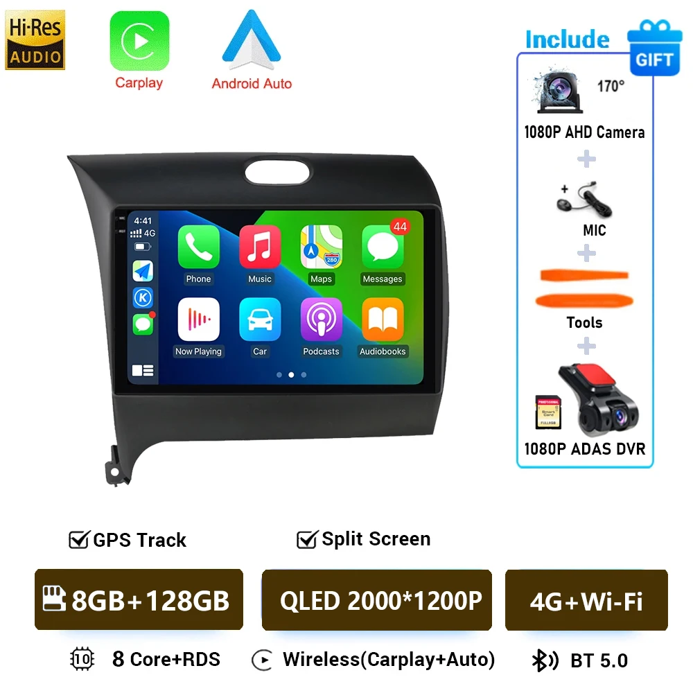 

Android16 Carplay Auto для KIA K3 CERATO FORTE 3 YD тюнер 2013 2014 2015 2016 2017 Мультимедийный автомобильный радиоплеер Видео WIFI + 4G DSP