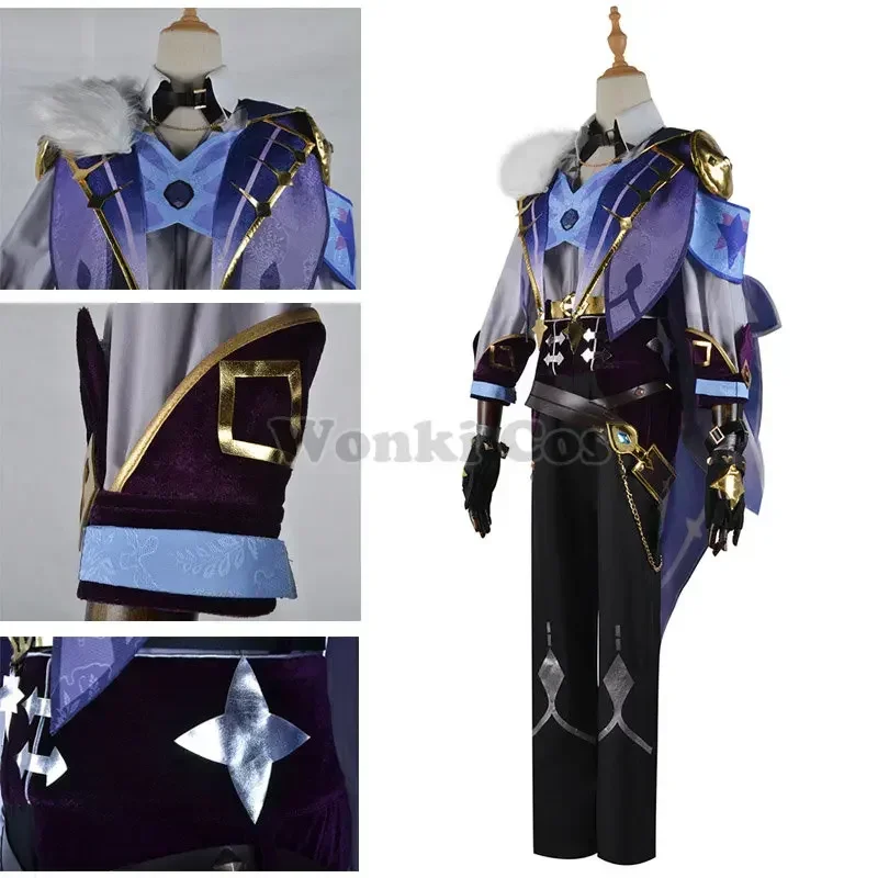 Костюм для косплея Kaeya парик синие длинные волосы полный комплект одежды ударов