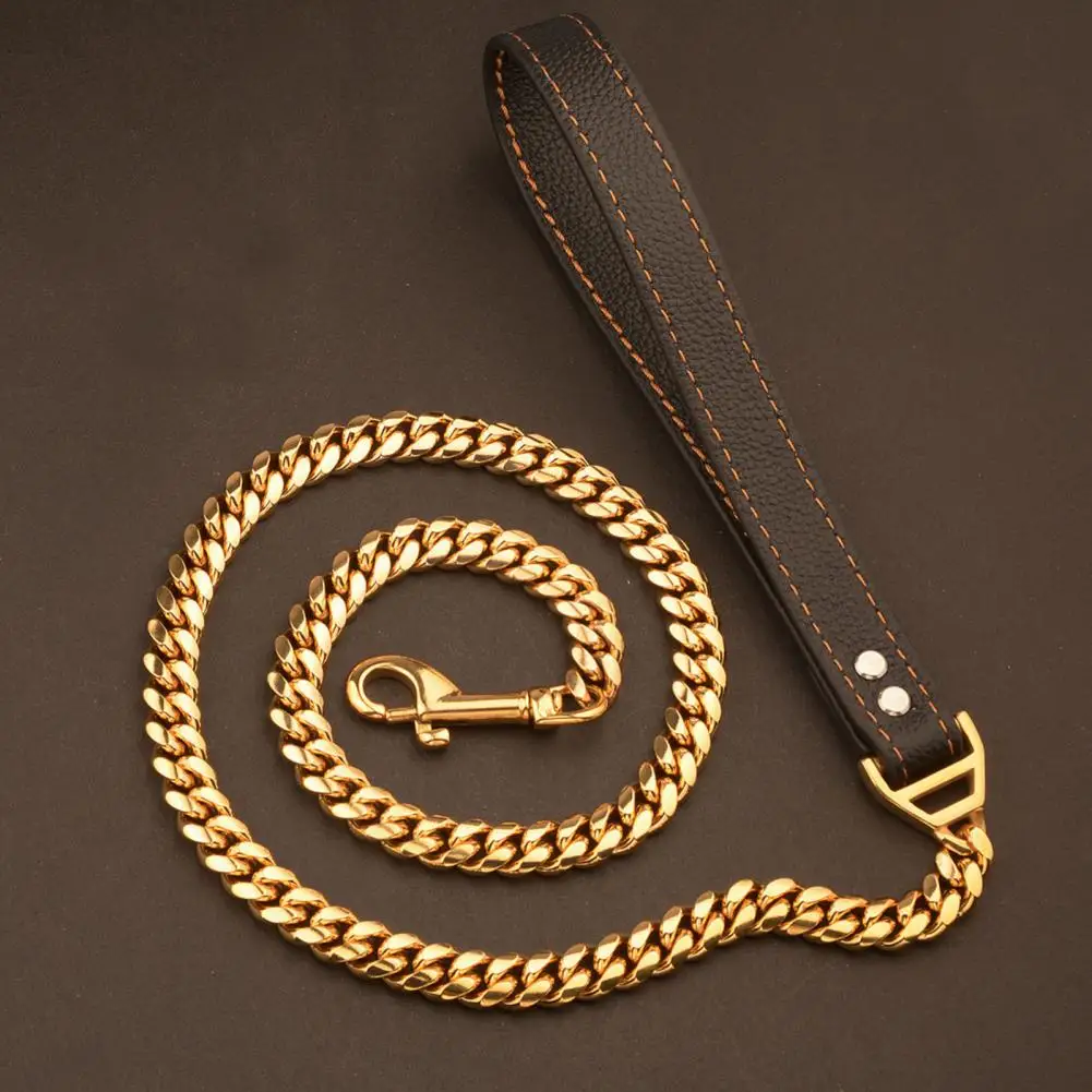 

Dog Chain Sturdy Practical Reusable Pet Leather Traction Rope Dog Leash for Dog