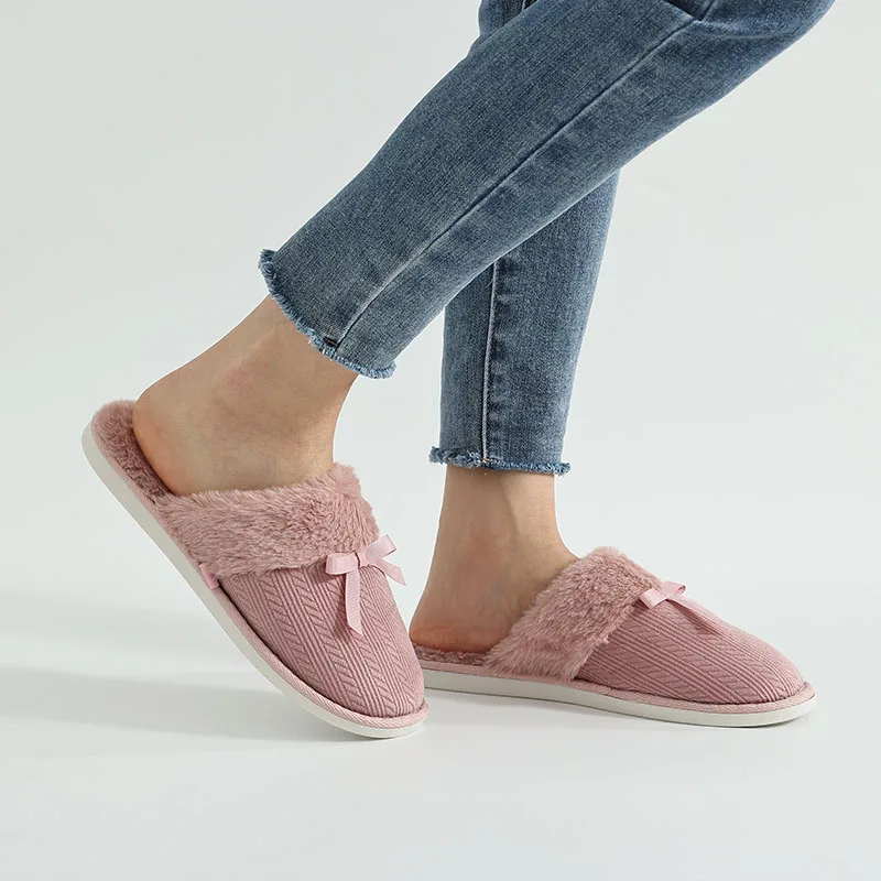 Litfun женские зимние меховые пушистые домашние тапочки теплые хлопковые с