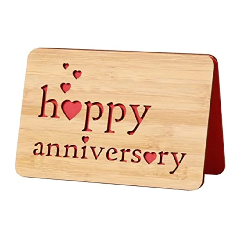 

Happy Anniversary Card for Husband,Handmade with Bamboo Cards,Valentines Day Card for Girlfriend,Universal Greeting Card