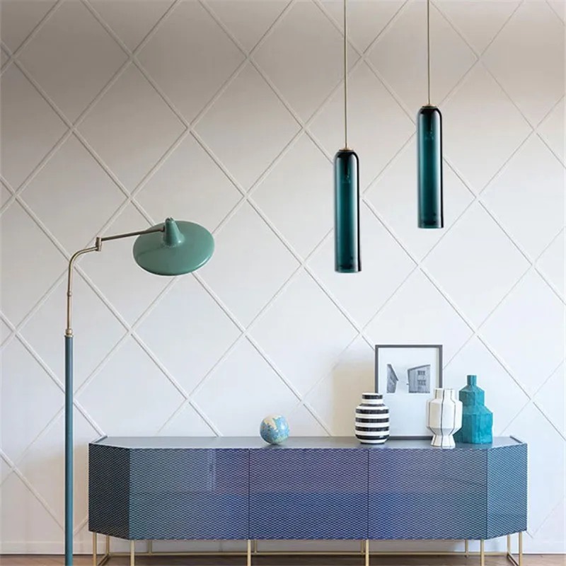 Подвесной светильник Firefly скандинавский светодиодный зеленый с длинной трубкой