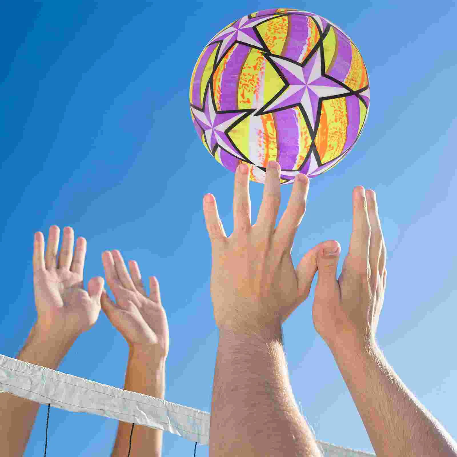 

4 Colorful Volleyballs Outdoor Beach Volleyballs Waterproof Composite Volleyballs for Kids Adults Game ( Random Style )