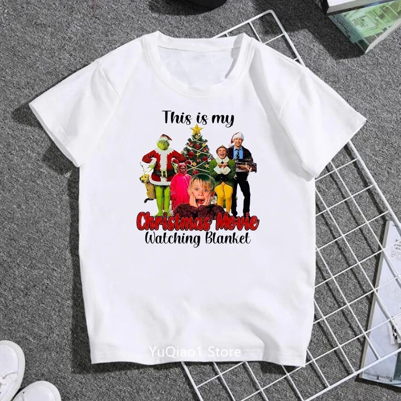 Kids Funny Christmas Movie Grinch T Shirt Lovely Children's Xmas Gift Baby Girl T-shirt Toddler Boy Clothes Basic Tshirt