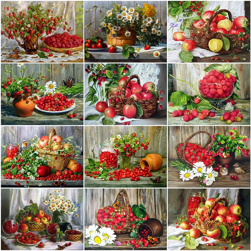 

Алмазная живопись 5D "сделай сам", клубника и Малина, искусственная Бриллиантовая вышивка, набор для домашнего декора, Новое поступление 2023