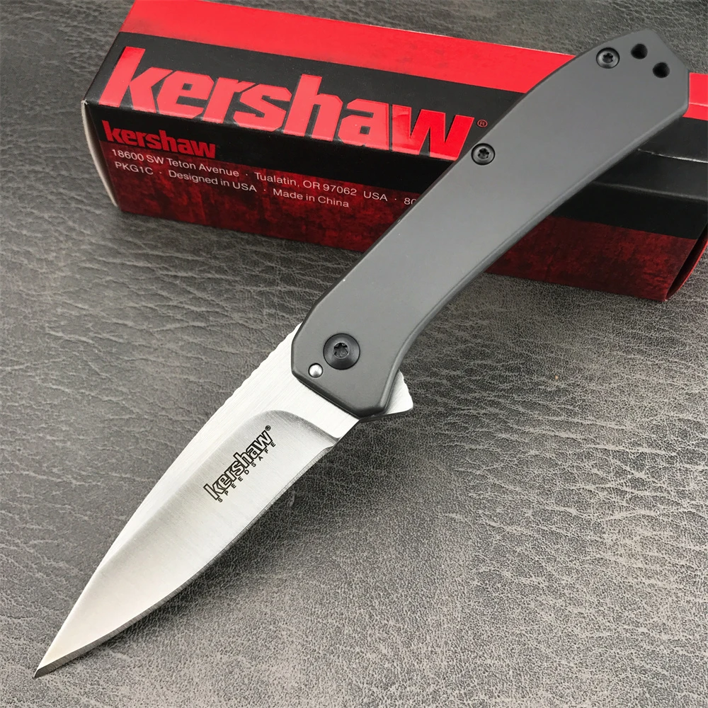 

Карманный складной нож kershow 3870, 2,59 дюйма, 8Cr13Mov, плоское лезвие, ручка из нержавеющей стали, для охоты в джунглях, для повседневного использования