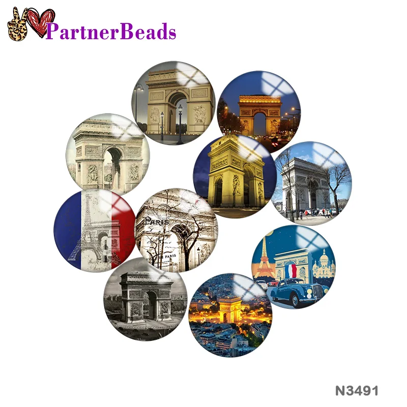 

Triumphal Arch l Image printing metal DIY snap button accessories Fit bag hat Clothes shoes N3491