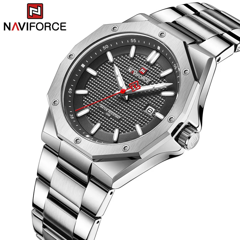 

NAVIFORCE Brand Men's Sports Military Watches Stainless Steel Male Quartz Wristwatch Waterproof Luxury Causal Clock Reloj Hombre