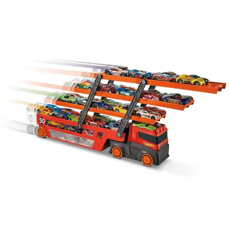 Машинка Mattel Hot Wheels Мега грузовик с хранилищем для машинок GHR48|Наземный транспорт| |