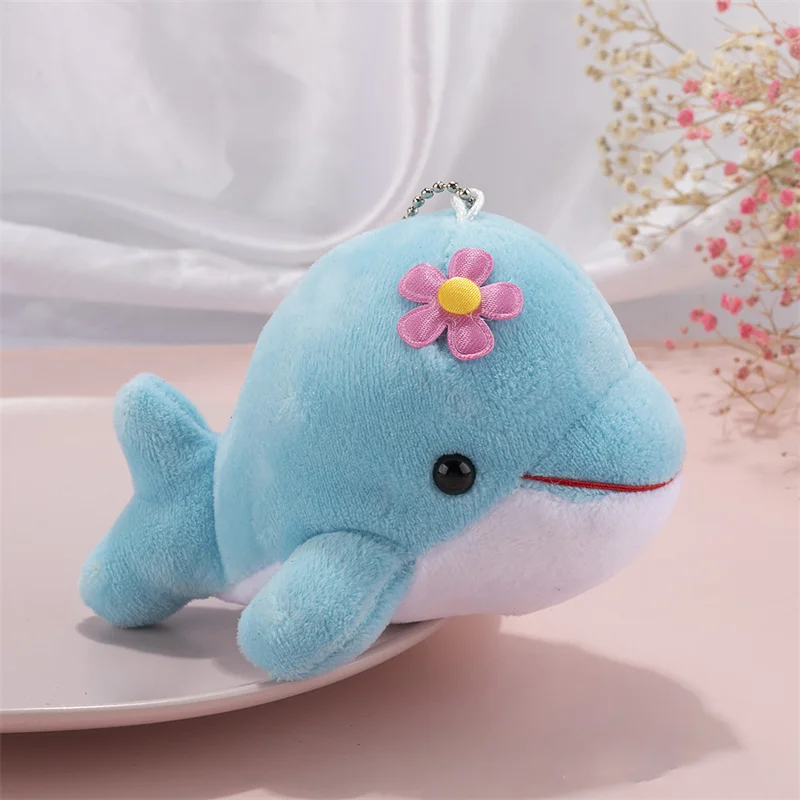 

12Cm Dolphin Plush Keychain Animal Bag Doll Keyring Charms Fluffy Whale Key Ring Holder Pendant Toys for Kids Gift
