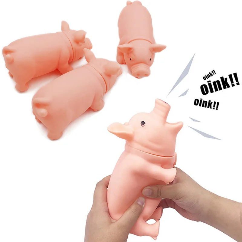 

Pets Colorful Screaming Rubber Pig Puppy Playing Teasing Squeaker Chew Toy Sound Voice for Puppy Large Dog Supplies Accessories
