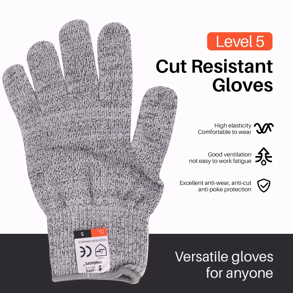 

Уровень 5 защитные перчатки с защитой от порезов высокопрочные промышленные кухонные садовые перчатки с защитой от царапин для резки стекл...