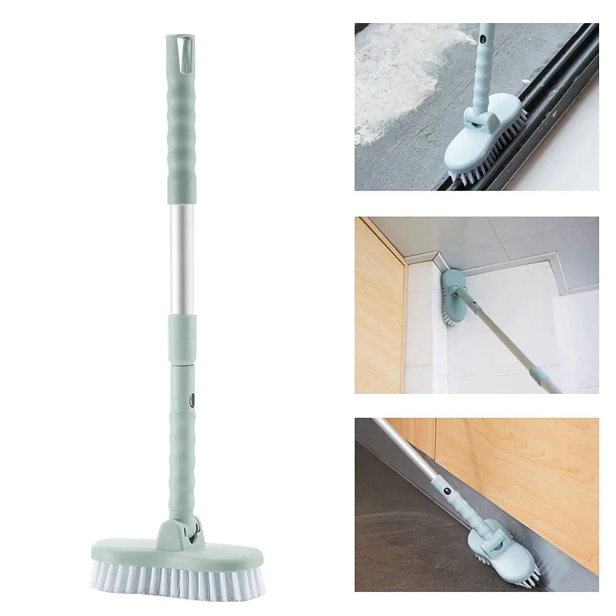 

Extending Long Handle Bathroom Brush Scalable Replace Head Toilet Tub Tile Floor Cleaning Brush Bathtub Telescopic Cleaning Tool