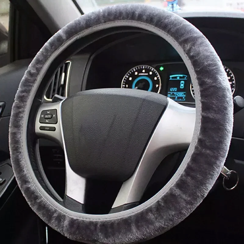 

1pcs/set Car Steering-wheel Plush Warm Wheel Covers Winter Faux fur Hand Brake; Gear Cover Set Car Interior Accessories