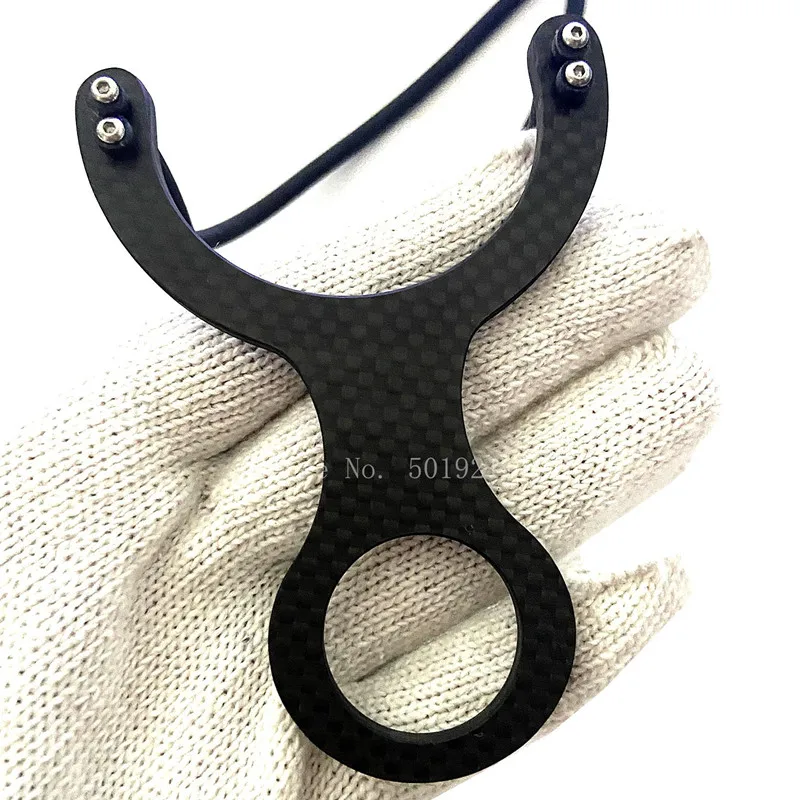 

Outdoor Hunting Slingshot Carbon Fiber Powerful Catapult with Rubber Band High Precision Shooting Slingshots 2022 New