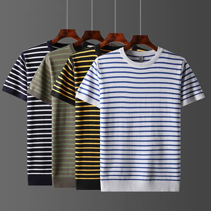 

Мужская Трикотажная футболка с коротким рукавом, в полоску