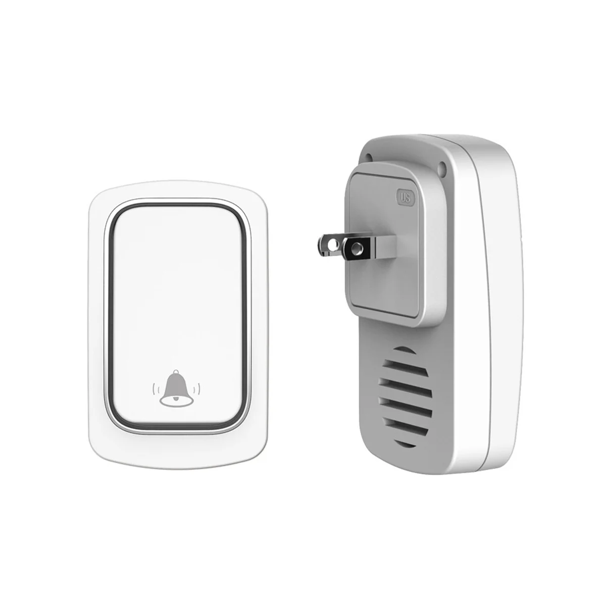 

Wireless Doorbell No Battery Required Waterproof Self-Powered Door Bell Sets Home Outdoor Kinetic Ring US Plug A