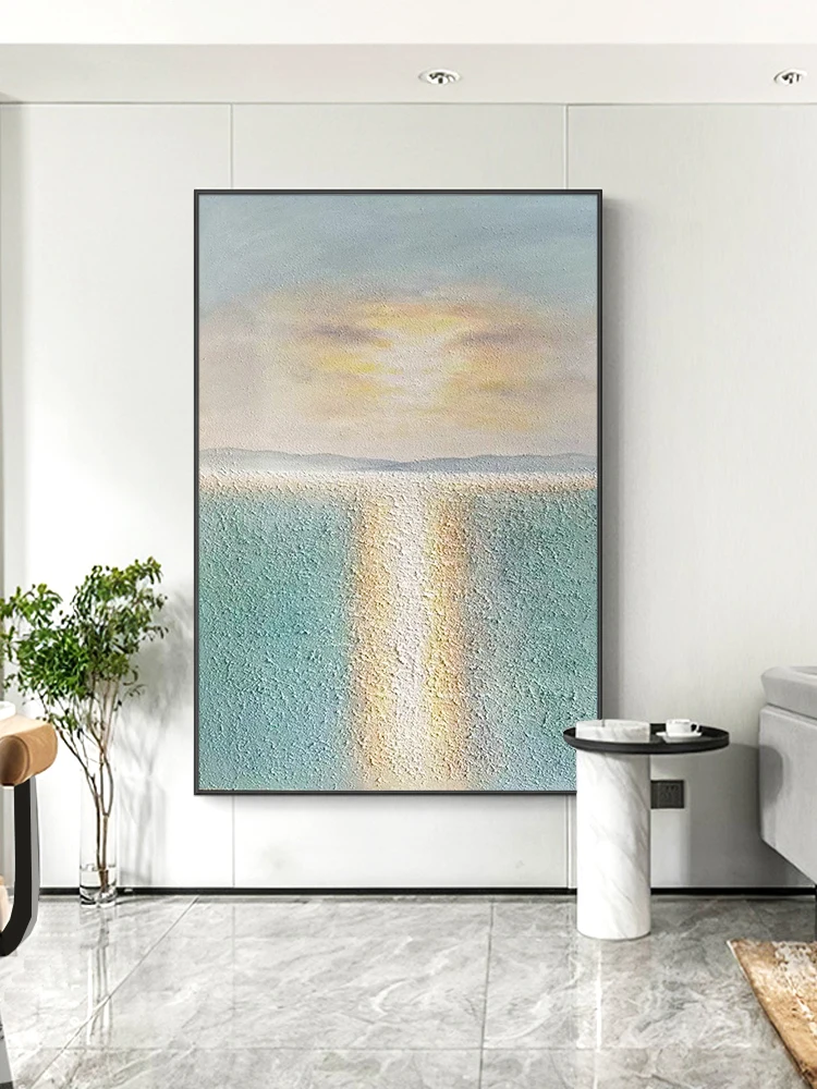 

Hand-painted Oil Painting Seascape Texture Painting Simple Living Room Background Wall Decorative Painting Canvas Frameless