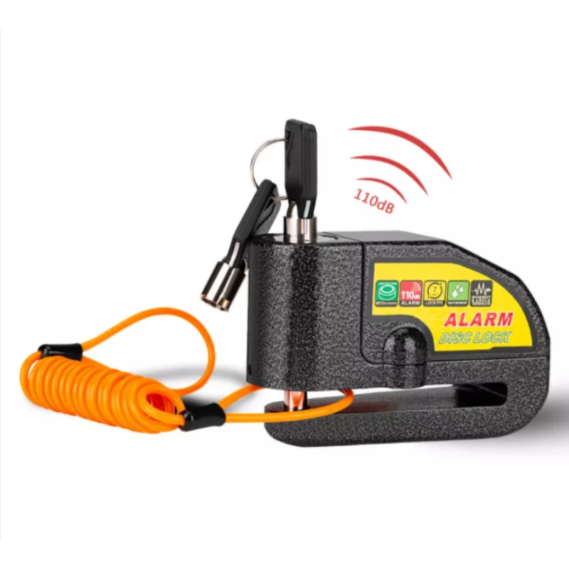 

Motorcycle Bicycle Lock Alarm Safety Protection Padlock Disc Aluminum Alloy Anti-Theft Reminder Rope Lock Bag Motorcycle Accesso