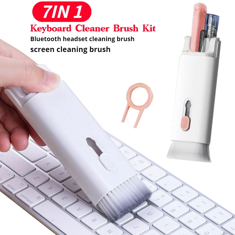 7-in-1 Computer Keyboard Cleaner Brush Kit Earphone Cleaning Pen   For Headset Keyboard Cleaning Tools Cleaner Keycap Puller Kit