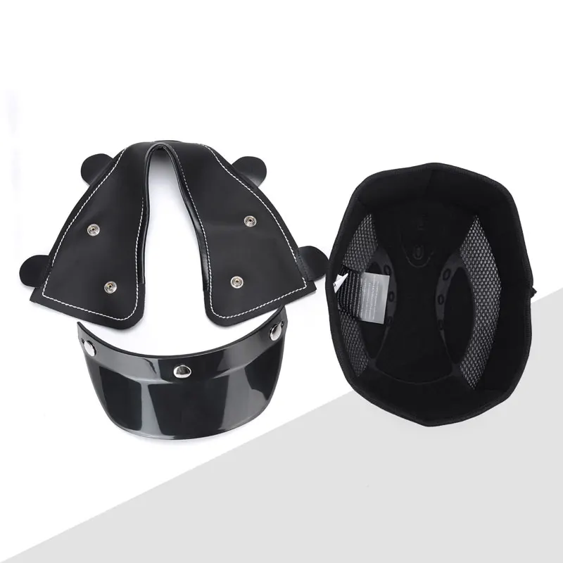 Мотоциклетный шлем KEAZ в винтажном стиле блестящий белый мотоциклетный