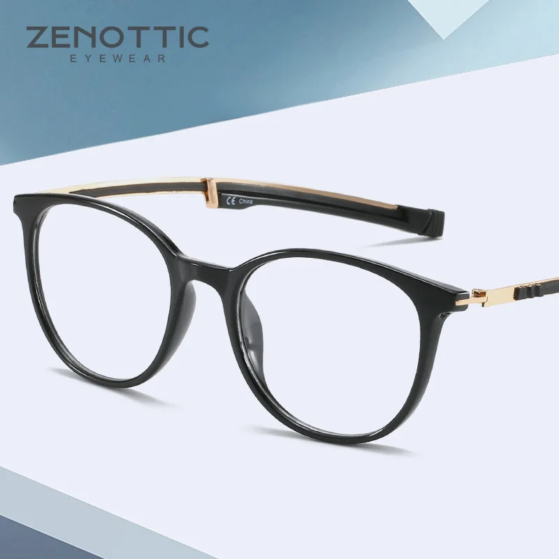 

ZENOTTIC Round Anti Blue Light Reading Glasses Men Women Ultralight Magnet Hanging Neck Reader Hyperopia Presbyopia Eyeglasses