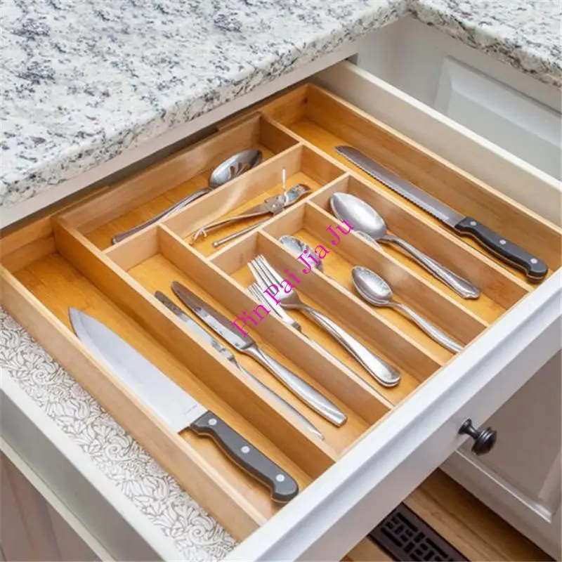 Органайзер для кухонного ящика расширяемая бамбуковая ложка лиса нож еды