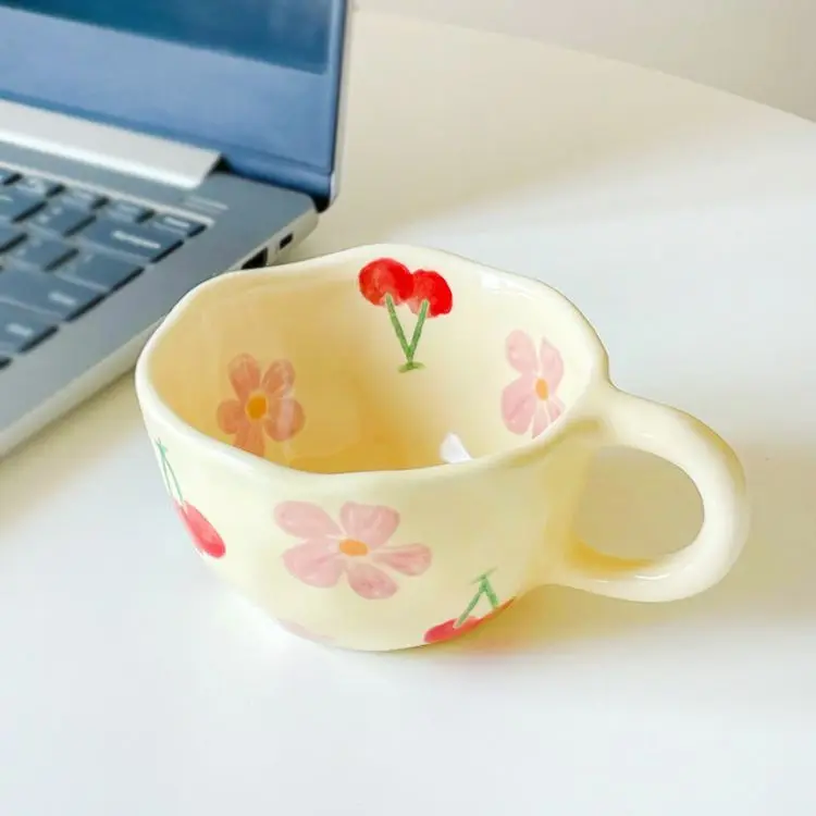 Hand-painted Cup Holding Irregular Ceramic Cup Ceramic Coffe