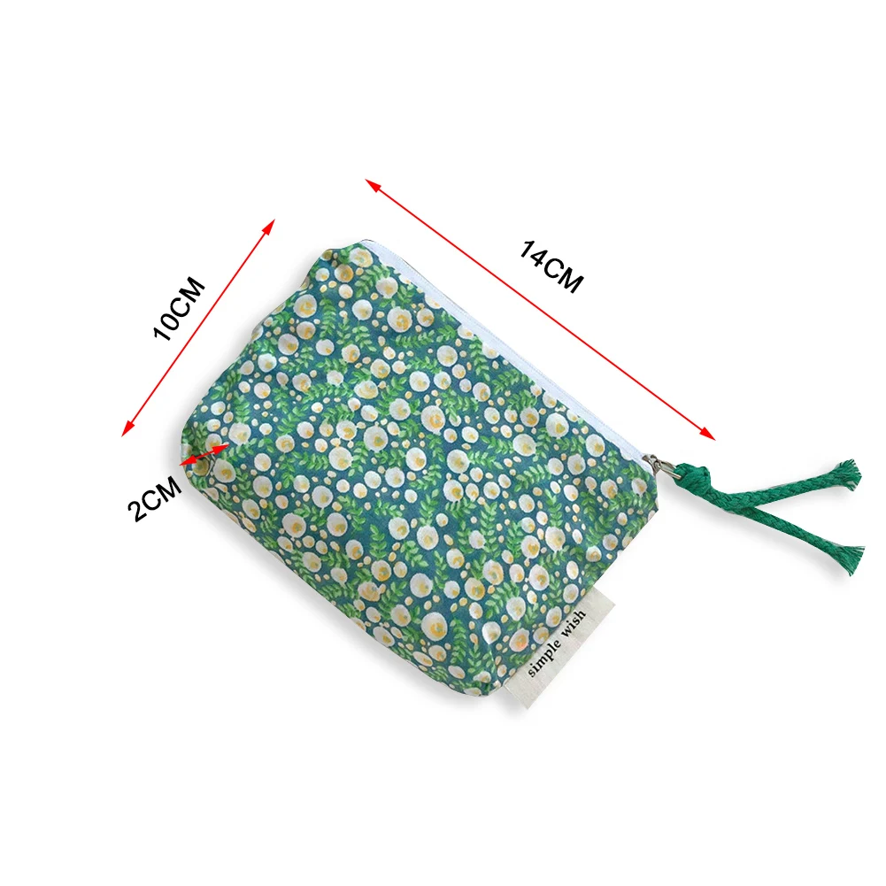 Broken Flower Pattern Coin Purses Small Fresh Canvas Coin Wallet Lady Girls Earphone Coin Key Money Storage Bag Zipper Pouch