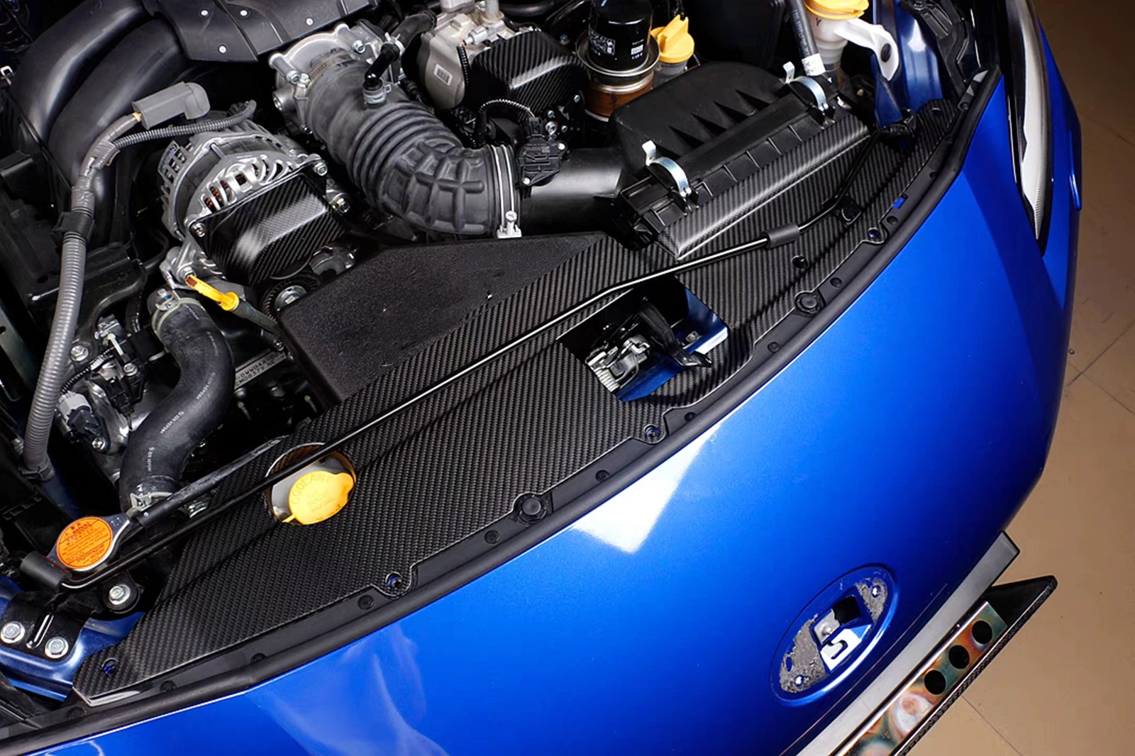 Dry Carbon Fiber Engine Cabin Water Tank Panel Cover Guard Plate Protector For Toyota GR86 Subaru BRZ 2022-2025