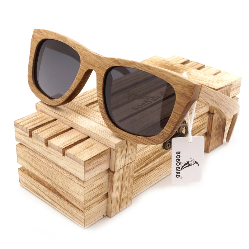 

BOBO BIRD Brand Wooden Sunglasses Natural Bamboo Sun glasses Women Men Polarized Glasses Wooden drop shipping Box gafas de sol