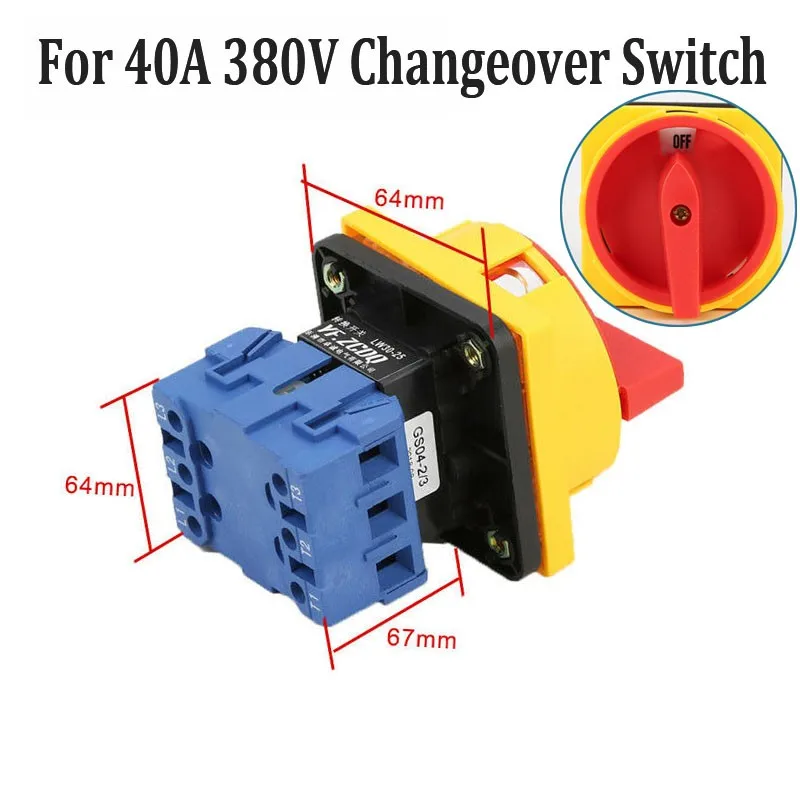

1pcs Changeover Switch 2 Position 25A/32A/40A/63A 380V Electrical Equipment