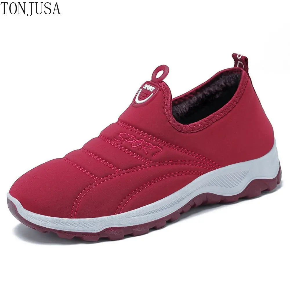 

Новинка, зимняя женская обувь из хлопка, теплые хлопковые сапоги, плюшевая утолщенная хлопковая обувь для мам