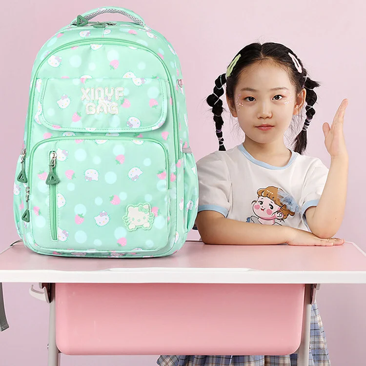 

2023 Korean New Middle Student Backpack Nylon Pink Printing Primary School Bags Cute Backpack For Girls SchoolBag kids bag