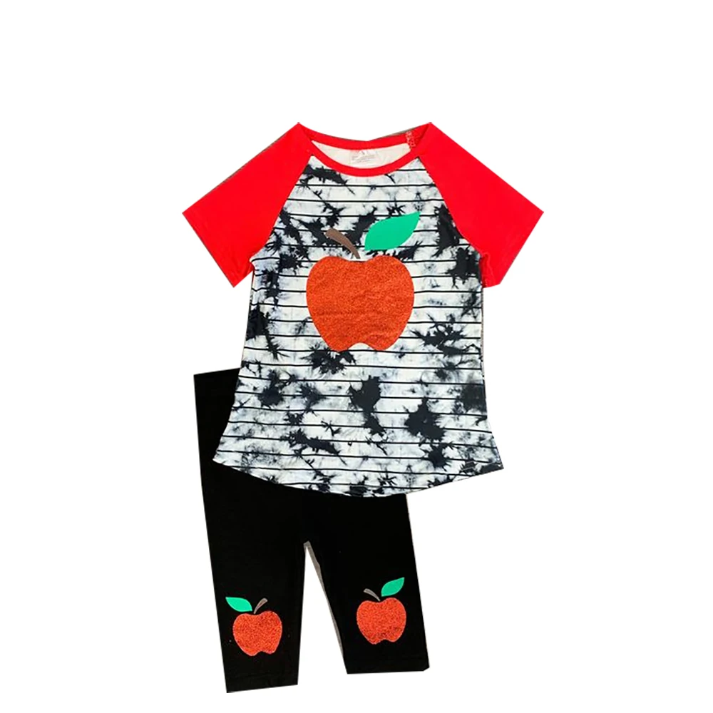 

Лидер продаж, летняя хлопковая одежда для маленьких девочек яблок, летняя одежда, детская юбка, оптовая продажа, детский комплект одежды