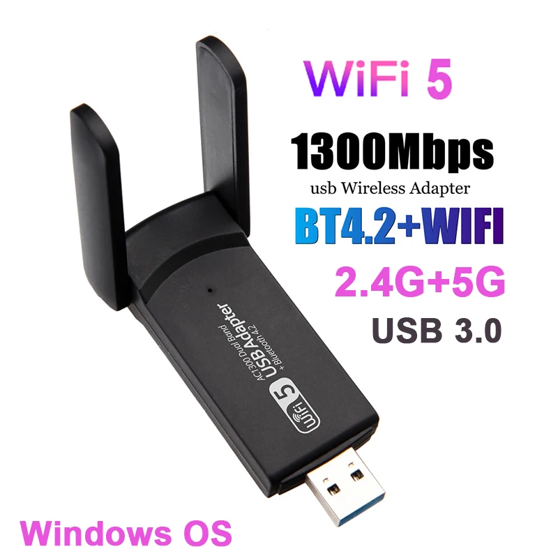 

USB Wi-Fi Bluetooth адаптер JCKEL, 2,4 ГГц, Wi-Fi 5 антенн для настольного ноутбука, Windows OS, беспроводная сетевая карта