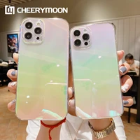 transparent gradient laser tpu hard case for iphone 13 12 pro max 12pro 12mini x xsmax xr se2 8 7 plus protector phone cover